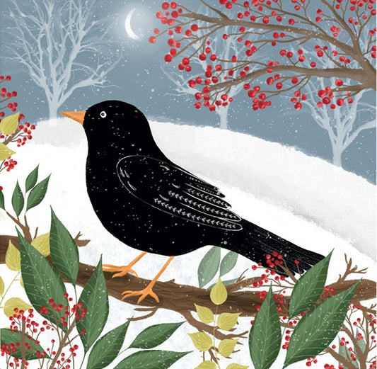 Blackbird at Christmas - Pack of 10 Cards