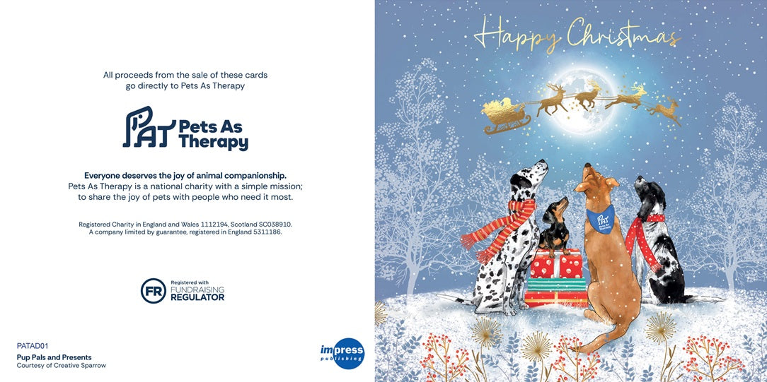 Pups Pals and Presents at Christmas - Pack of 10 Cards